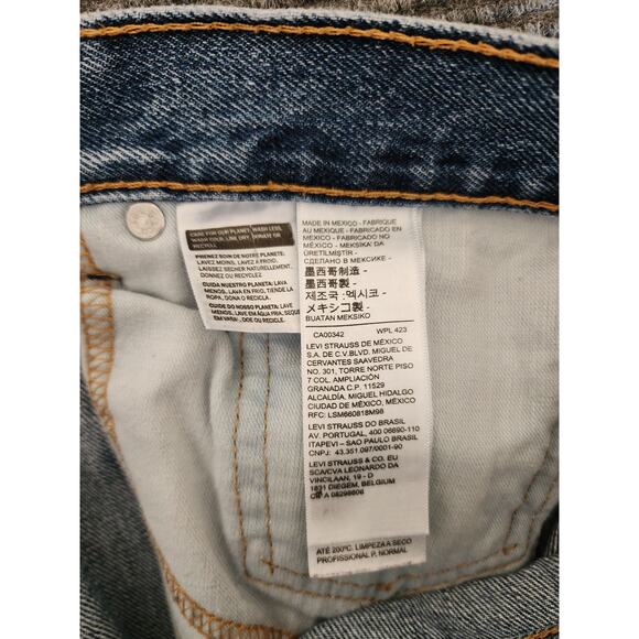 Levis 505 Jeans Mens 36x32 Blue Medium Wash Regular Fit - Picture 8 of 10